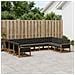 Set di divani da esterno con cuscino 9 pcs Naturale e Nero - Foto miniatura 2