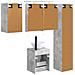 Set di Armadi da Bagno 5 pcs Grigio Cemento 40 x 10,5 x 60,5 cm - Foto miniatura 7