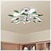 Lampada da soffitto con braccia a foglie bianche e verdi in cristallo acrilico per 3lampadine E14 - Foto miniatura 1