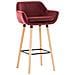 Sgabello Bar Grant In Velluto Sfoderabile I Sedia Alta Cucina In Legno Di Faggio Con Cuscino Removibile I Sgabello Bancone Con Schienale Rosso - Foto miniatura 1