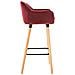 Sgabello Bar Grant In Velluto Sfoderabile I Sedia Alta Cucina In Legno Di Faggio Con Cuscino Removibile I Sgabello Bancone Con Schienale Rosso - Foto miniatura 4
