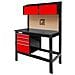 Banco Da Lavoro Tavolo Officina Cassetti Parete Porta Utensili Holzmann Wt39 - Foto miniatura 7