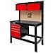 Banco Da Lavoro Tavolo Officina Cassetti Parete Porta Utensili Holzmann Wt39 - Foto miniatura 1