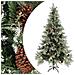 Albero Di Natale Con Pigne Verde E Bianco 225 Cm In Pvc E Pe - Foto miniatura 1