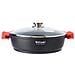 Ecostone Casseruola Bassa 24cm Induzione, Coperchio Di Vetro, Antiaderente Alluminio Fuso Nero - Foto miniatura 1