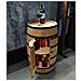 Barile Con Porta, Botte In Legno Con Luci A Led, Armadietto Per Vino In Stile Retr? , Portabottiglie In Legno, Da 80 Cm Di Altezza, Elegante Decorazione Per Il Soggiorno, Tavolo E Portabottiglie (rovere)  - Foto miniatura 2