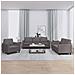 Set Di Divani 3 Pz Con Cuscini Grigio In Similpelle - Foto miniatura 1