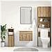 Mobile Lavabo Bagno Rovere Artigianale 60x38,5x46 cm Truciolato - Foto miniatura 6