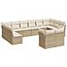 Set Divani Da Giardino 12 Pz Con Cuscini Beige In Polyrattan - Foto miniatura 2