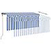 Tenda Sole Retrattile Automatica Parasole 3,5x2,5m Blu Bianco - Foto miniatura 3