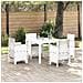 Set Pranzo Giardino 5 pezzi con cuscini Bianco Polyrattan - Foto miniatura 2
