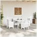 Set Pranzo Giardino 5 pezzi con cuscini Bianco Polyrattan - Foto miniatura 3
