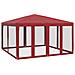 Tenda per Feste con 8 Pareti Laterali in Rete Rossa 4x4 m HDPE - Foto miniatura 1
