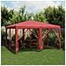Tenda per Feste con 8 Pareti Laterali in Rete Rossa 4x4 m HDPE - Foto miniatura 2