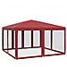 Tenda per Feste con 8 Pareti Laterali in Rete Rossa 4x4 m HDPE - Foto miniatura 5