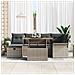 Set di divani da giardino da 7 pezzi con cuscini Grigio Polirattan - Foto miniatura 3
