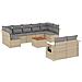 Set Divano da Giardino 10 pz con Cuscini Beige in Polyrattan - Foto miniatura 1
