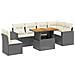 Set Divani da Giardino con Cuscini 7pz Nero Polyrattan - Foto miniatura 1