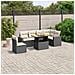 Set Divani da Giardino con Cuscini 7pz Nero Polyrattan - Foto miniatura 2