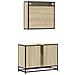 Set Mobili da Bagno 2 pz Rovere Sonoma in Legno Multistrato - Foto miniatura 7