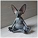 Statua Decorativa Grande Di Gatto Sphynx Meditante In Resina - Ornamento Zen Per La Casa E L'ufficio Black - Foto miniatura 2