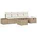 Set Divano da Giardino 6 pcs Beige 55 x 62 x 69 cm Poly Rattan - Foto miniatura 1
