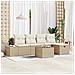 Set Divano da Giardino 6 pcs Beige 55 x 62 x 69 cm Poly Rattan - Foto miniatura 2