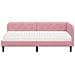 Cornice del letto ad angolo Rosa 90 x 200 cm Velluto - Foto miniatura 5