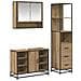 Set di mobili per il bagno con porta 3 pcs Rovere artigianale - Foto miniatura 1