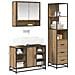 Set di mobili per il bagno con porta 3 pcs Rovere artigianale - Foto miniatura 3