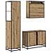 Set di mobili per il bagno con porta 3 pcs Rovere artigianale - Foto miniatura 9