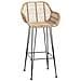 Sedia da Bar 2 pcs Naturale 55 x 52 x 105 cm Rattan e Ferro - Foto miniatura 4