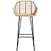 Sedia da Bar 2 pcs Naturale 55 x 52 x 105 cm Rattan e Ferro - Foto miniatura 5