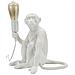 Lampada Da Tavolo Monkey In Polyresin Bianca A Forma Di Scimmia Seduta - Foto miniatura 1