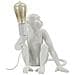 Lampada Da Tavolo Monkey In Polyresin Bianca A Forma Di Scimmia Seduta - Foto miniatura 2