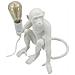 Lampada Da Tavolo Monkey In Polyresin Bianca A Forma Di Scimmia Seduta - Foto miniatura 3