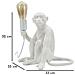 Lampada Da Tavolo Monkey In Polyresin Bianca A Forma Di Scimmia Seduta - Foto miniatura 8