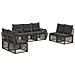 Set Divano da Giardino 7 pcs Grigio e Grigio Scuro polyrattan - Foto miniatura 1