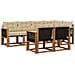 Set di divani da esterno con cuscino 7 pcs Naturale e Beige - Foto miniatura 1