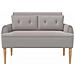 Loveseat con bottoni imbottiti Grigio Chiaro 117 x 67 x 77 cm - Foto miniatura 3