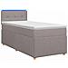 Letto box spring con materasso Tortora 80 x 200 cm Tessuto - Foto miniatura 1