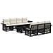 Set Divano da Giardino 8 pz Nero e Bianco Crema polyrattan - Foto miniatura 1