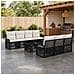 Set Divano da Giardino 8 pz Nero e Bianco Crema polyrattan - Foto miniatura 5
