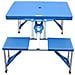 Tavolino da Campeggio in Alluminio con 4 Sedie, Richiudibile a Valigetta, Colore Blu 135.5x84.5x66 cm - Foto miniatura 7