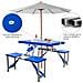 Tavolino da Campeggio in Alluminio con 4 Sedie, Richiudibile a Valigetta, Colore Blu 135.5x84.5x66 cm - Foto miniatura 3
