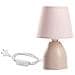 Lampada Da Tavolo Nano Con Base In Metallo E Paralume In Tessuto. Colore Rosa - Foto miniatura 2