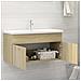 Mobile Sottolavabo Rovere Sonoma 90x38,5x46cm Legno Multistrato - Foto miniatura 3