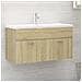 Mobile Sottolavabo Rovere Sonoma 90x38,5x46cm Legno Multistrato - Foto miniatura 1
