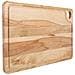 Tagliere Da Cucina In Legno Grande | 42 X 24,5 X 1,5 Cm | Fessura Per Succhi Di Frutta | Ideale Per Aperitivo Pizza Pane Formaggi | Legno Di Faggio Naturale | Reversibile - Foto miniatura 4
