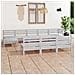 Set Divani Da Giardino 10 Pz Bianco In Legno Massello Di Pino - Foto miniatura 1
